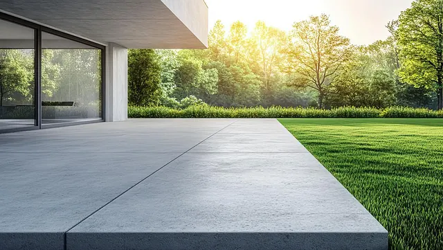 Steinheller utenfor moderne hus